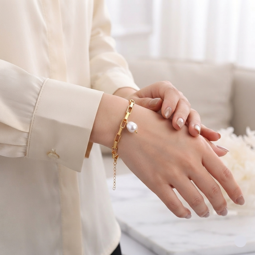 Hattie Pearl Baroque Bracelet | Waterproof 18K Gold