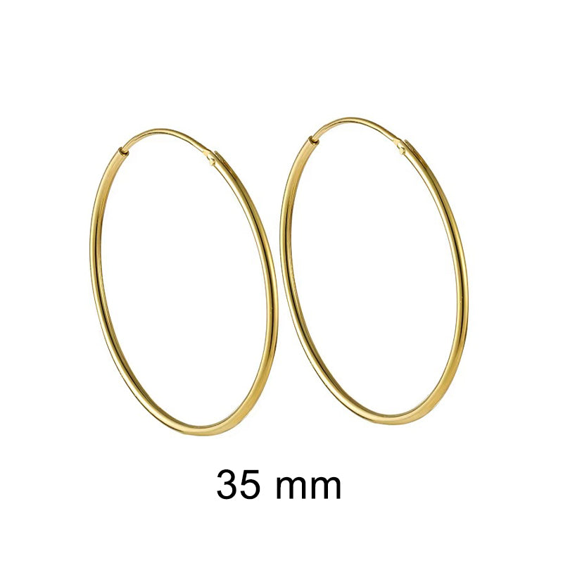 Laurel Simple Plain 35mm Gold Hoops