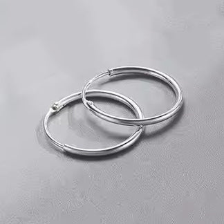 Laurel Simple Plain 8mm Silver Helix Hoops