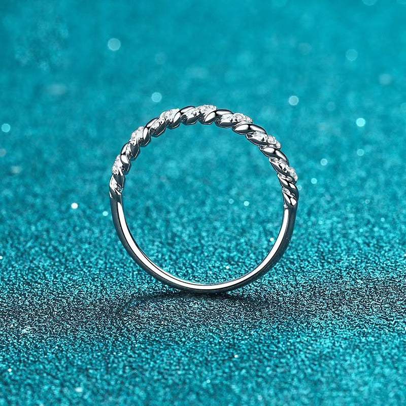 Glint Seamless Radiance of Moissanite Stones Band Ring in Size#5, #6 & #7