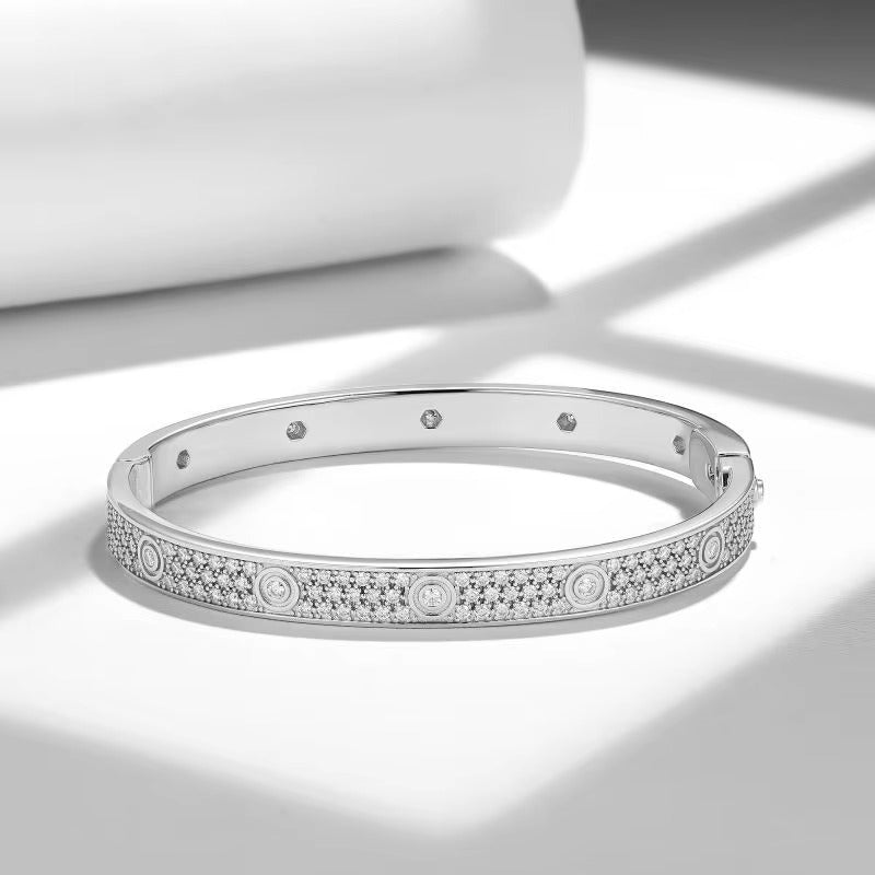 Flair	Eternity Flow of Moissanite Stones 7.2CTW  Bangle Bracelet