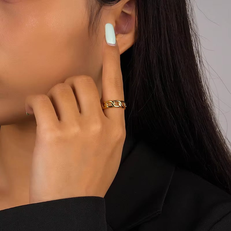 Ethereal	Cross Chain Size Adjustable Ring