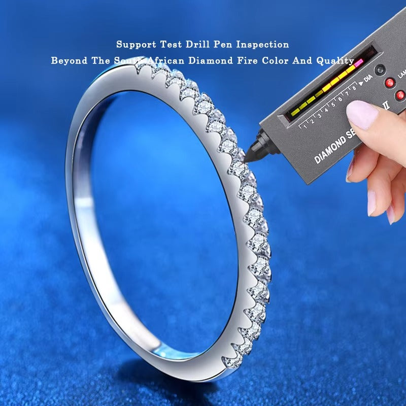 Glow Seamless Radiance of Moissanites Band Ring in Size#5, & #7