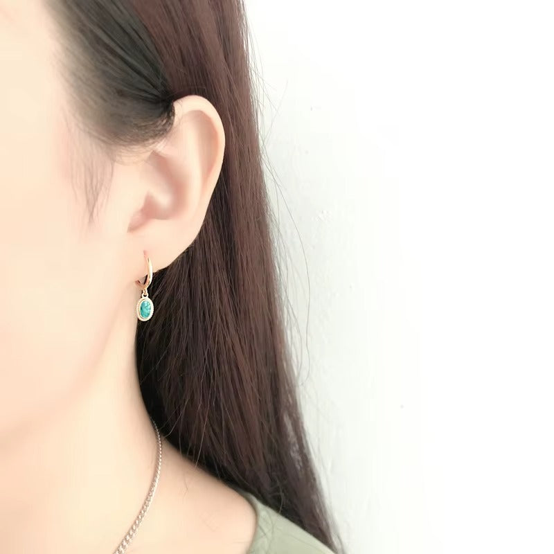 Chula Aquamarine Crystal Hoops