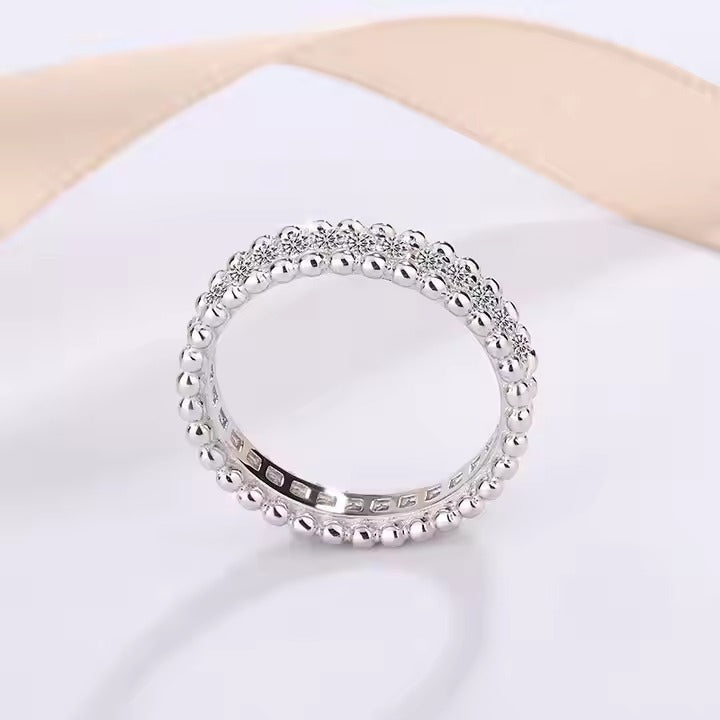 Gilded Unbroken Stream of Moissanite Light Band Ring in Size#5 & #6