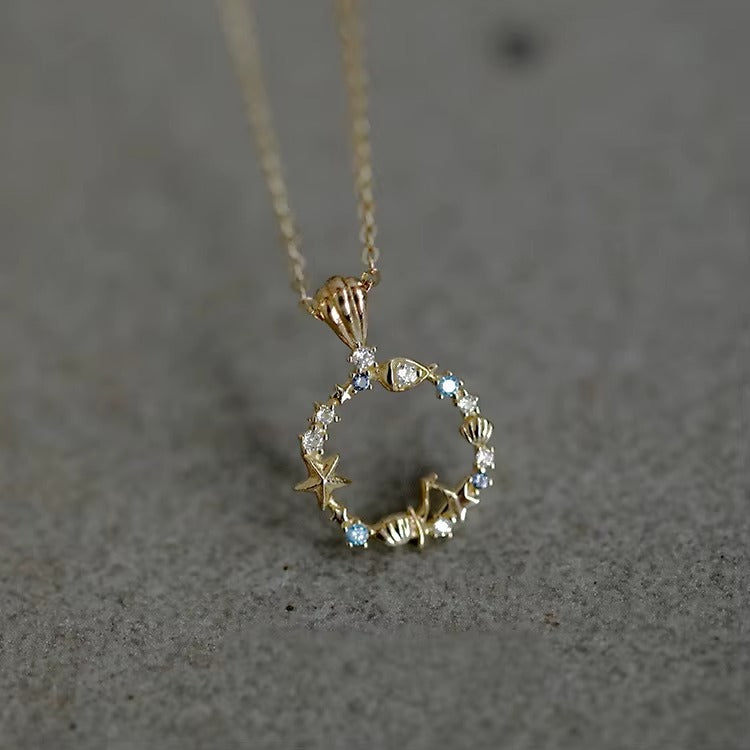 Elsinore Crystal Flower Pendant Necklace