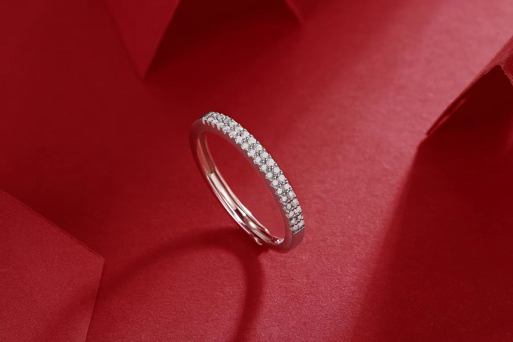 Flaul Endless Cascade of Moissanite Brilliance Adjuatable Size Band	Ring