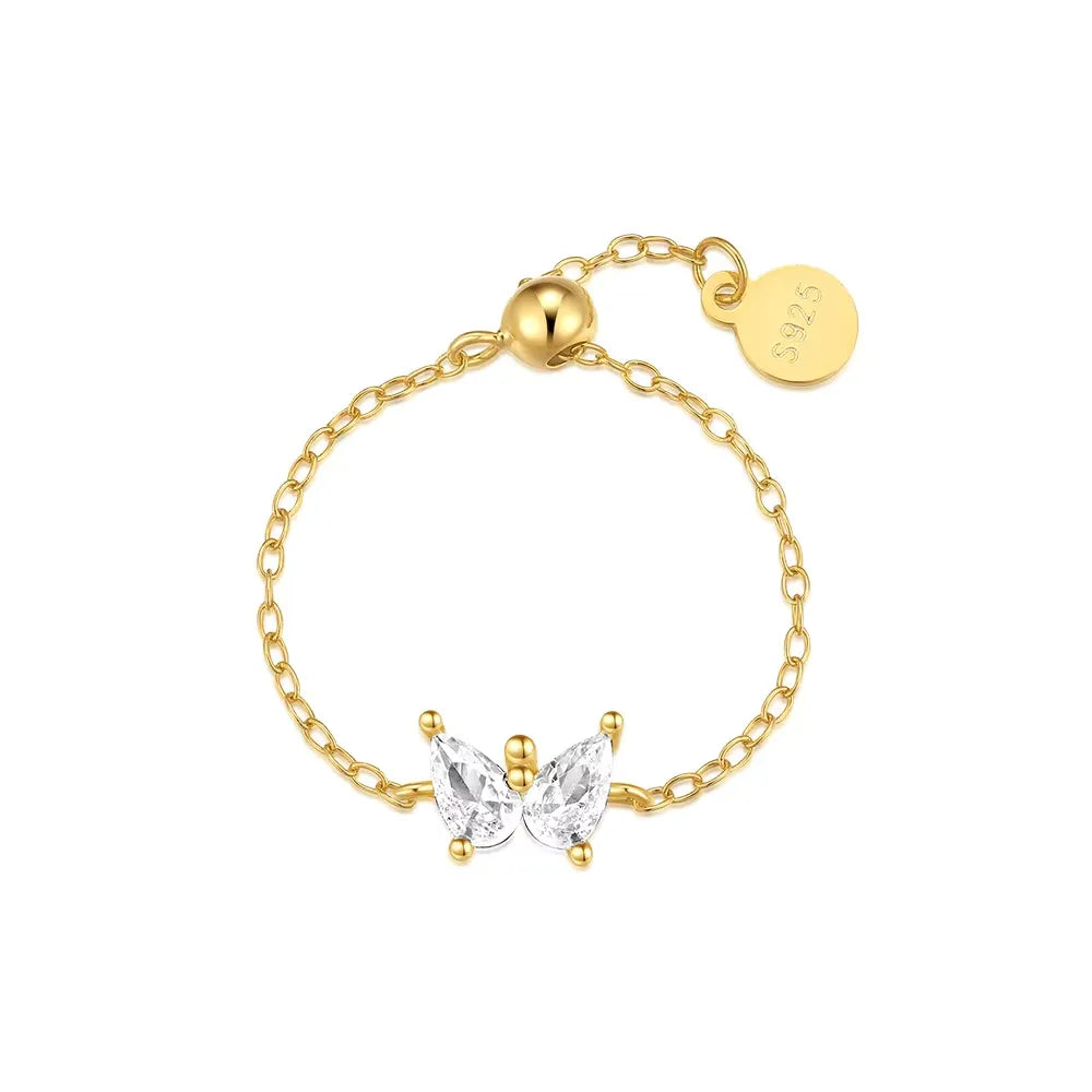 Temecula Adjustable Butterfly Finger Bracelet  Ring