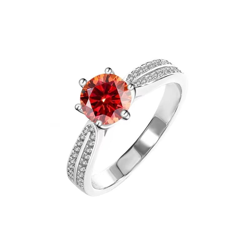 Eros 1 CT Red Moissanite Ring