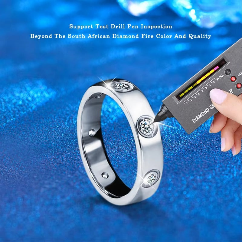 Gleam 1CTW Bezel-Set Endless Moissanite Radiance Band Ring in Size#6 & #7