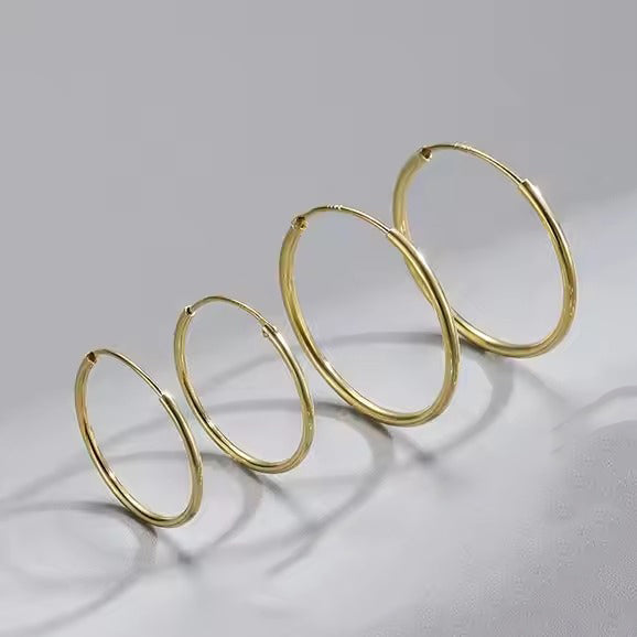 Laurel Simple Plain 40mm Gold Hoops