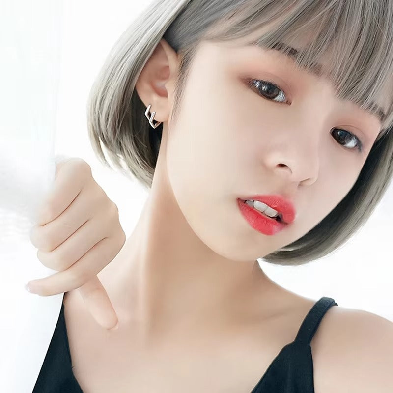 Rockie Silver Triangular Hoops