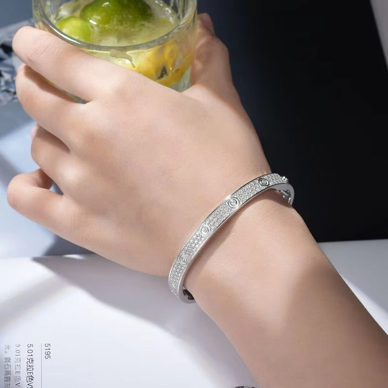 Flair	Eternity Flow of Moissanite Stones 7.2CTW  Bangle Bracelet