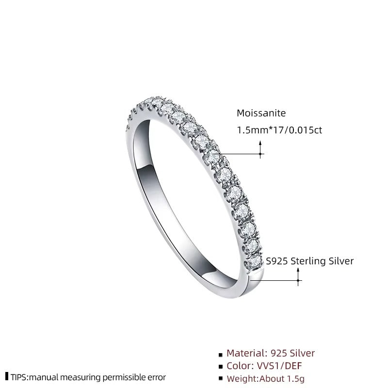 Glow Seamless Radiance of Moissanites Band Ring in Size#5, & #7