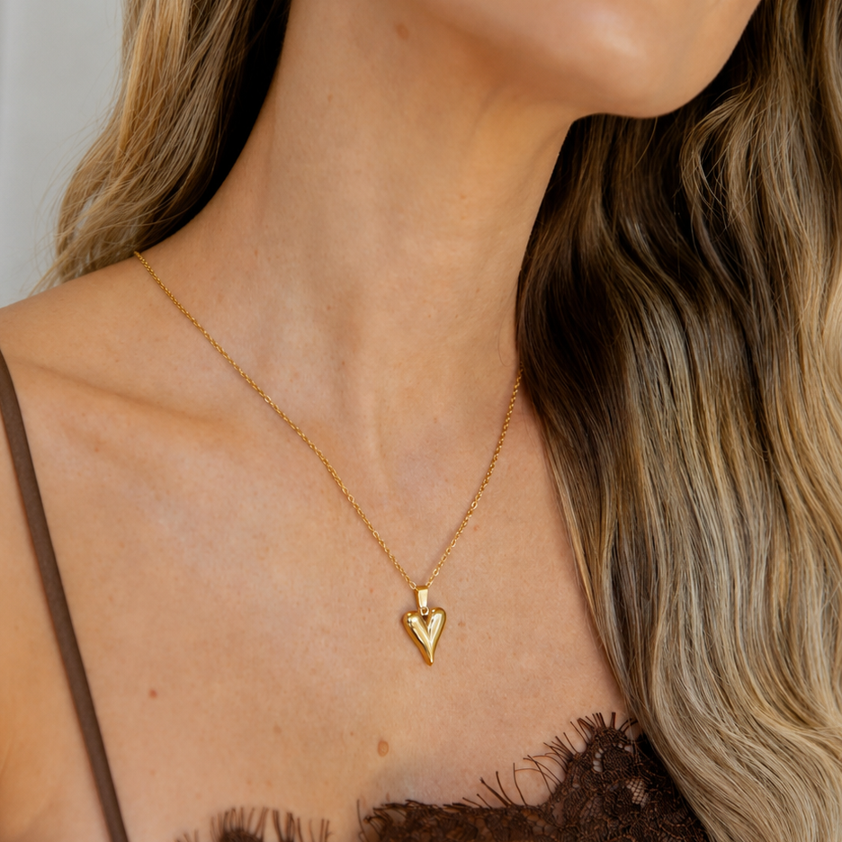 Ayna Heart Necklace | Waterproof 18k Gold