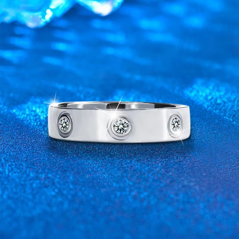 Gleam 1CTW Bezel-Set Endless Moissanite Radiance Band Ring in Size#6 & #7