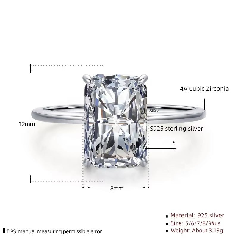 Pickering Emerald Diamond Silver Ring