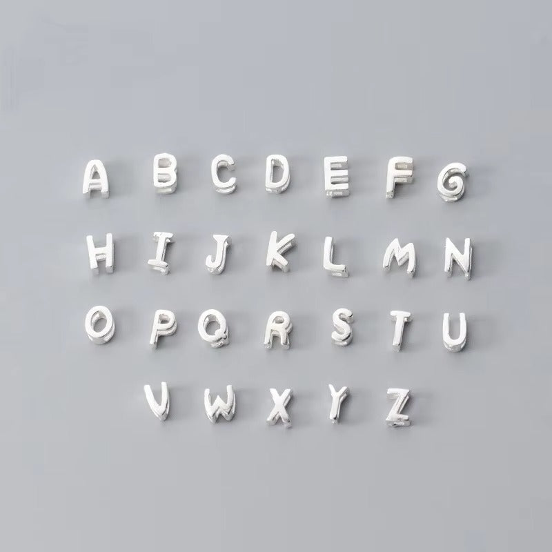 Lavish Letter Charms in Silver  for Bracelets or  Necklace