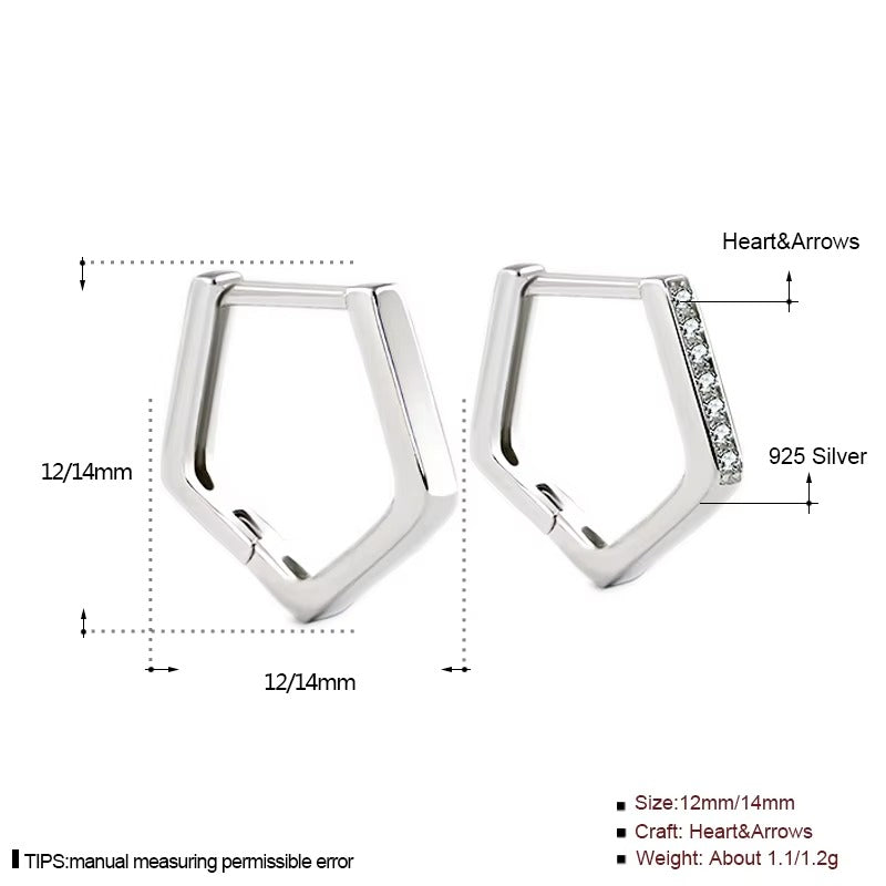 Andoveri Silver Paved Triangular Hoops