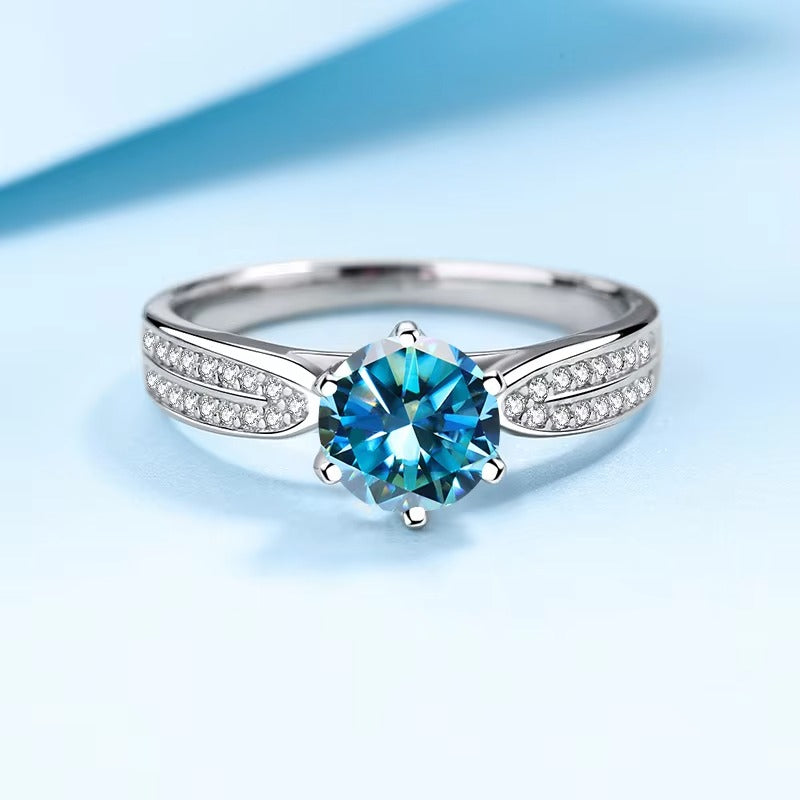 Eon	1 CT Blue Moissanite Ring