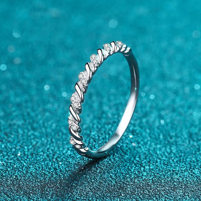 Glint Seamless Radiance of Moissanite Stones Band Ring in Size#5, #6 & #7