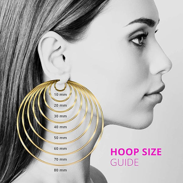 Prema Hoops | Waterproof 18K Gold 20mm To 70mm