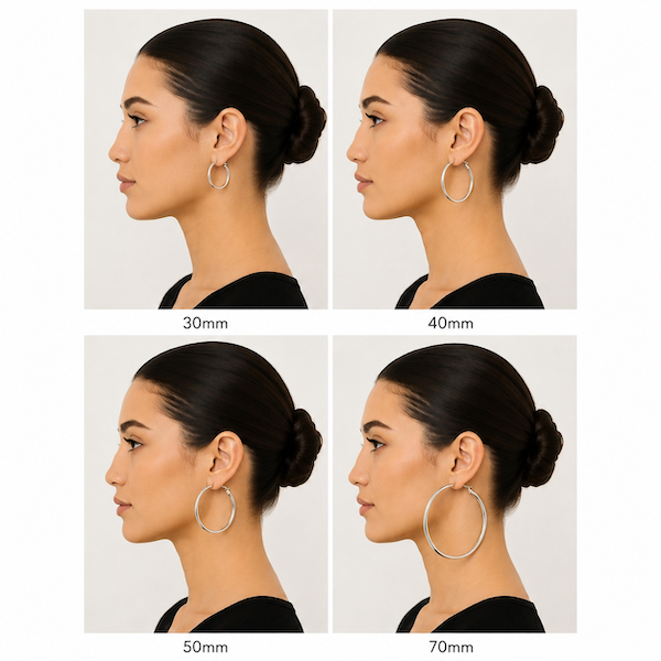 Prema Hoops | Waterproof Silver 30mm To 70mm