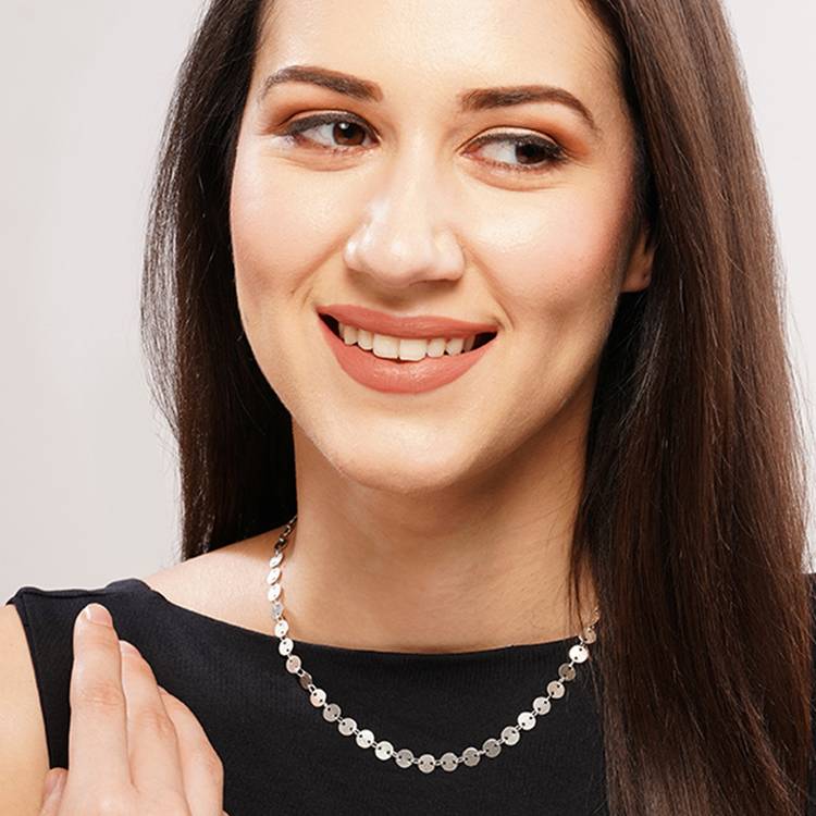 Faye Round Link Necklace | Waterproof Silver