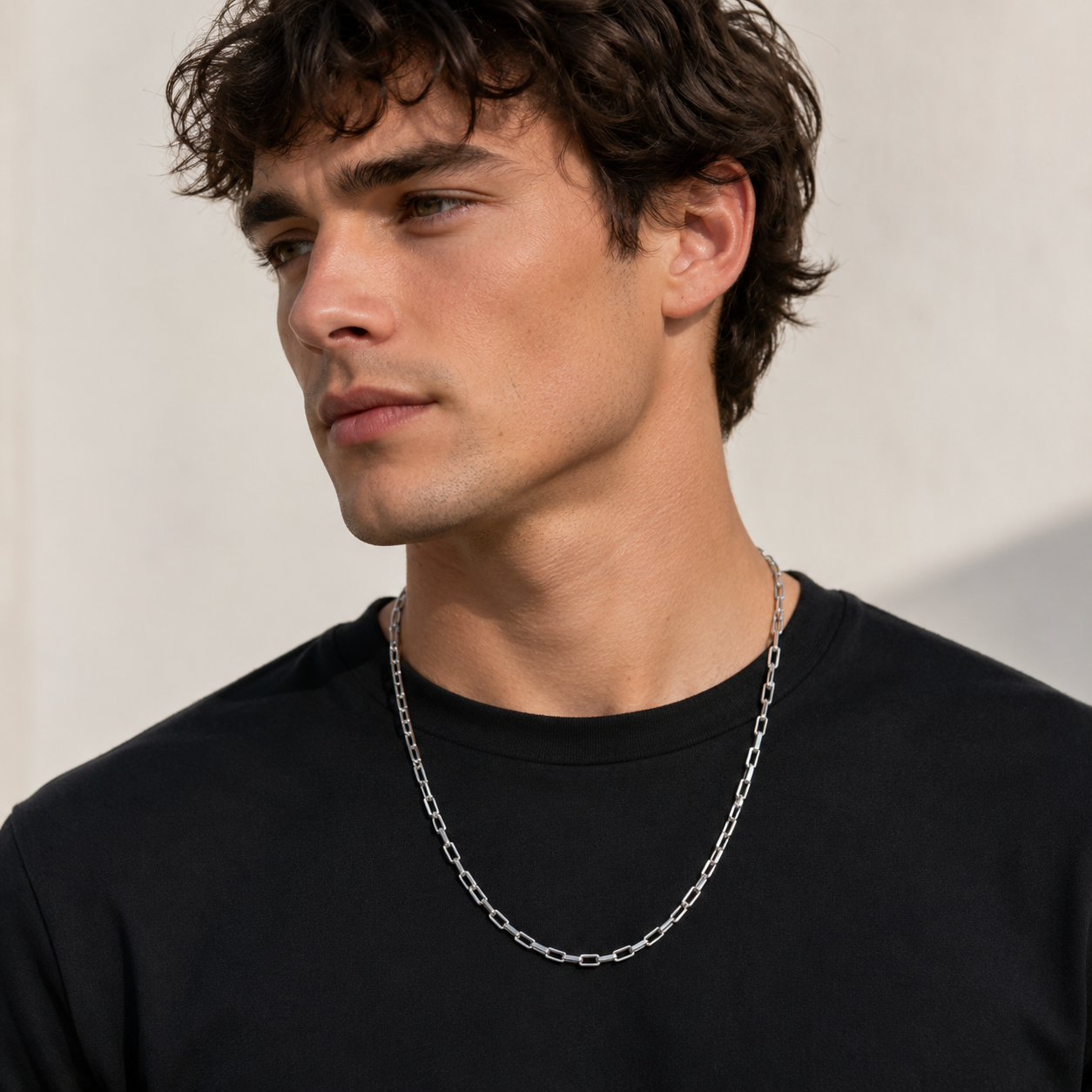Selly 4mm Paperclip Chain Necklace | Waterproof 18k Gold & Silver