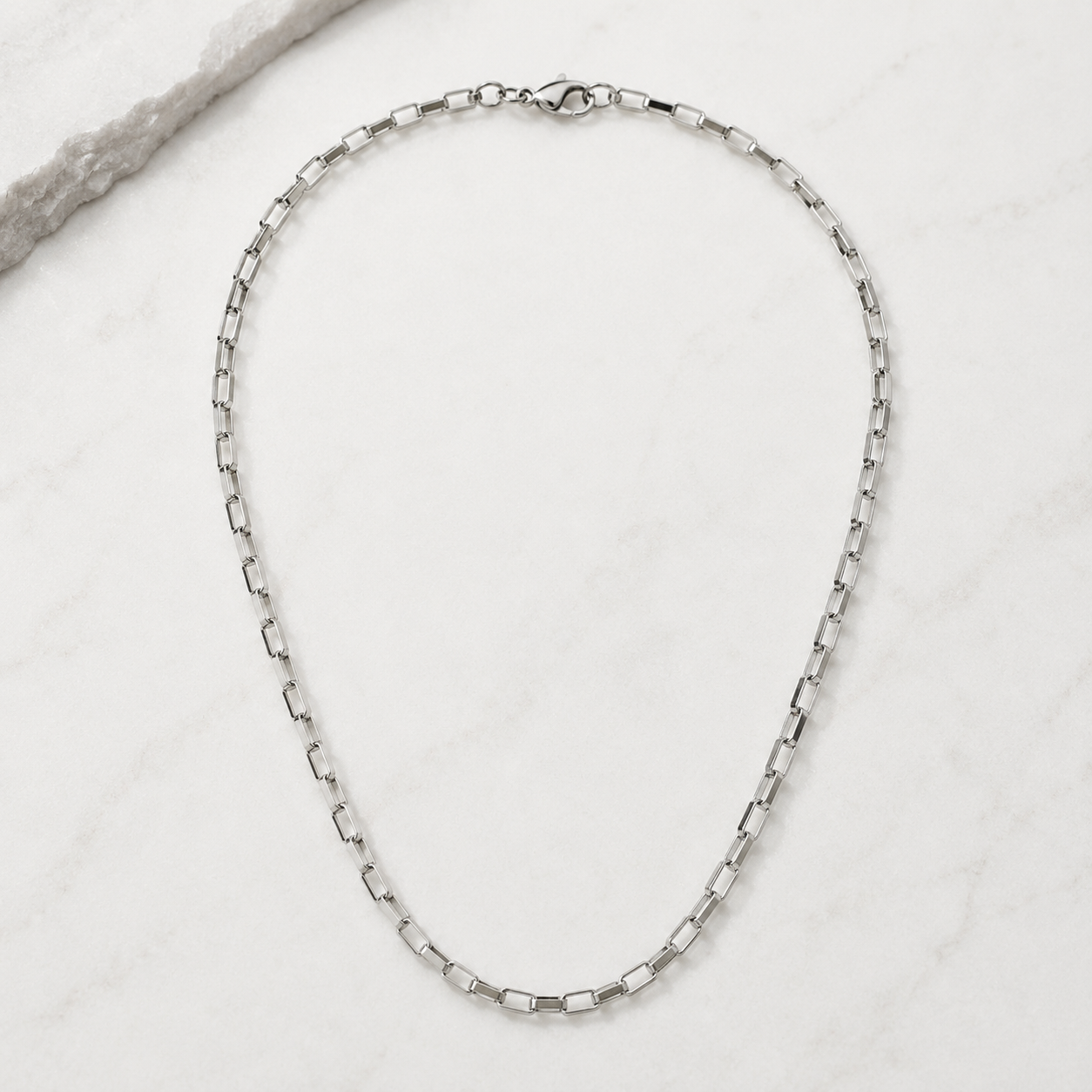 Selly 4mm Paperclip Chain Necklace | Waterproof 18k Gold & Silver