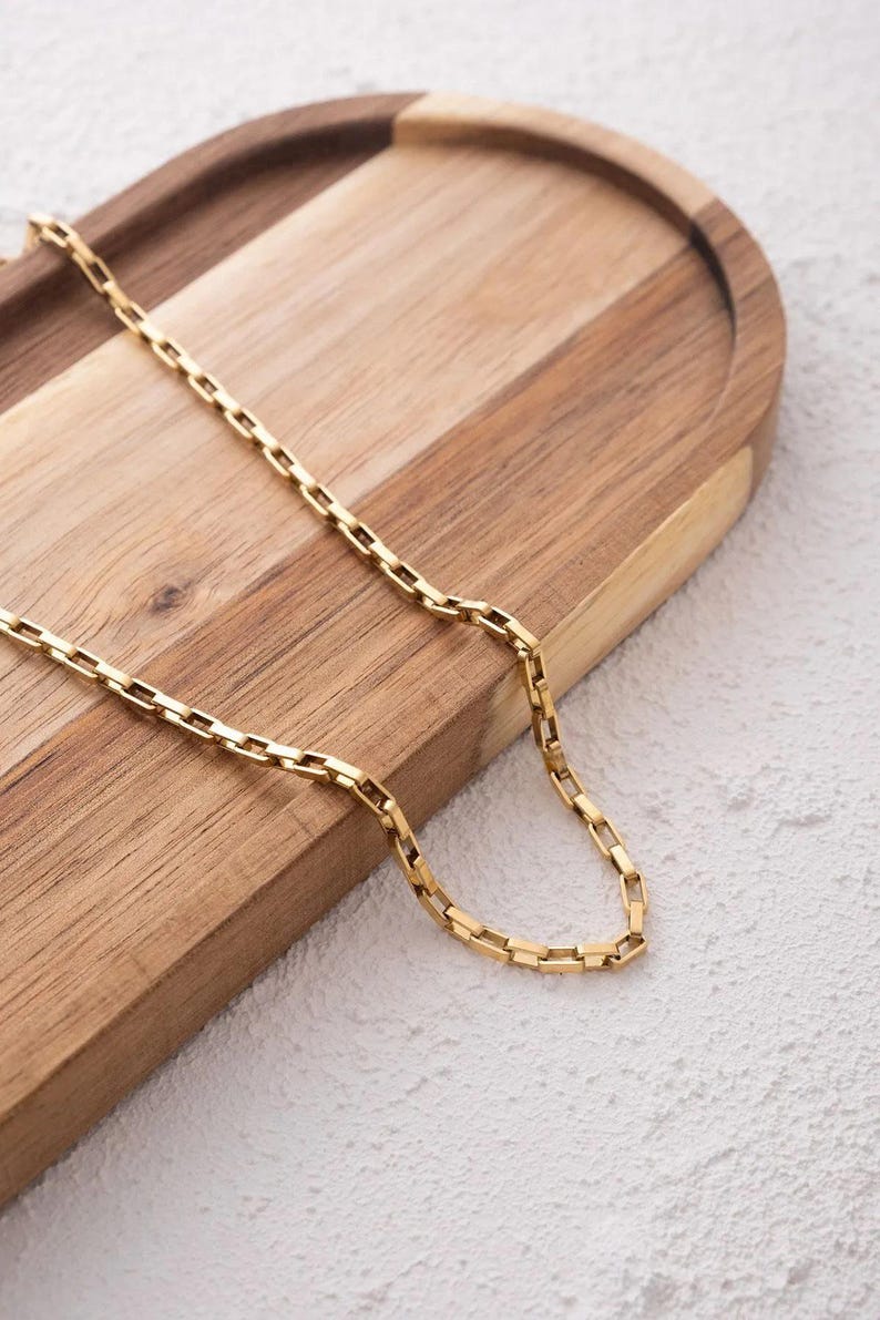 Selly 4mm Paperclip Chain Necklace | Waterproof 18k Gold & Silver