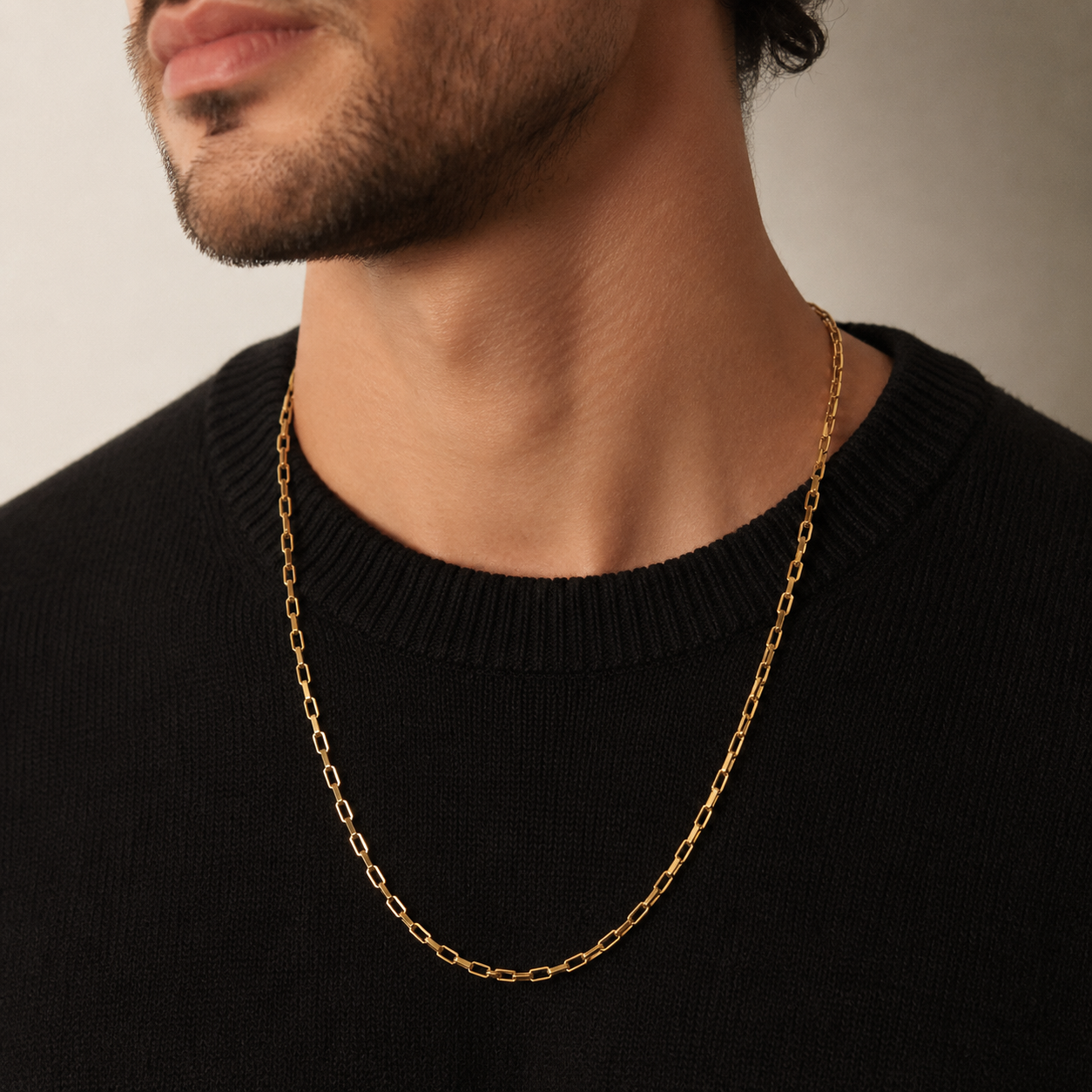 Selly 4mm Paperclip Chain Necklace | Waterproof 18k Gold & Silver