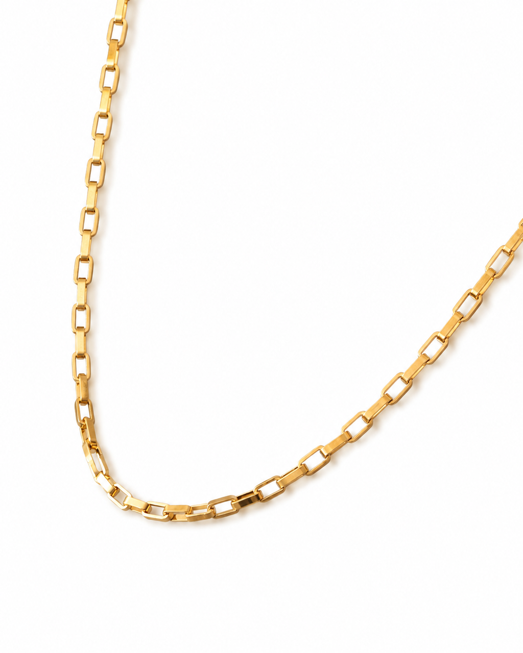 Selly 4mm Paperclip Chain Necklace | Waterproof 18k Gold & Silver