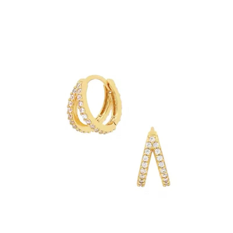 Mira Crystal Hoops Earrings