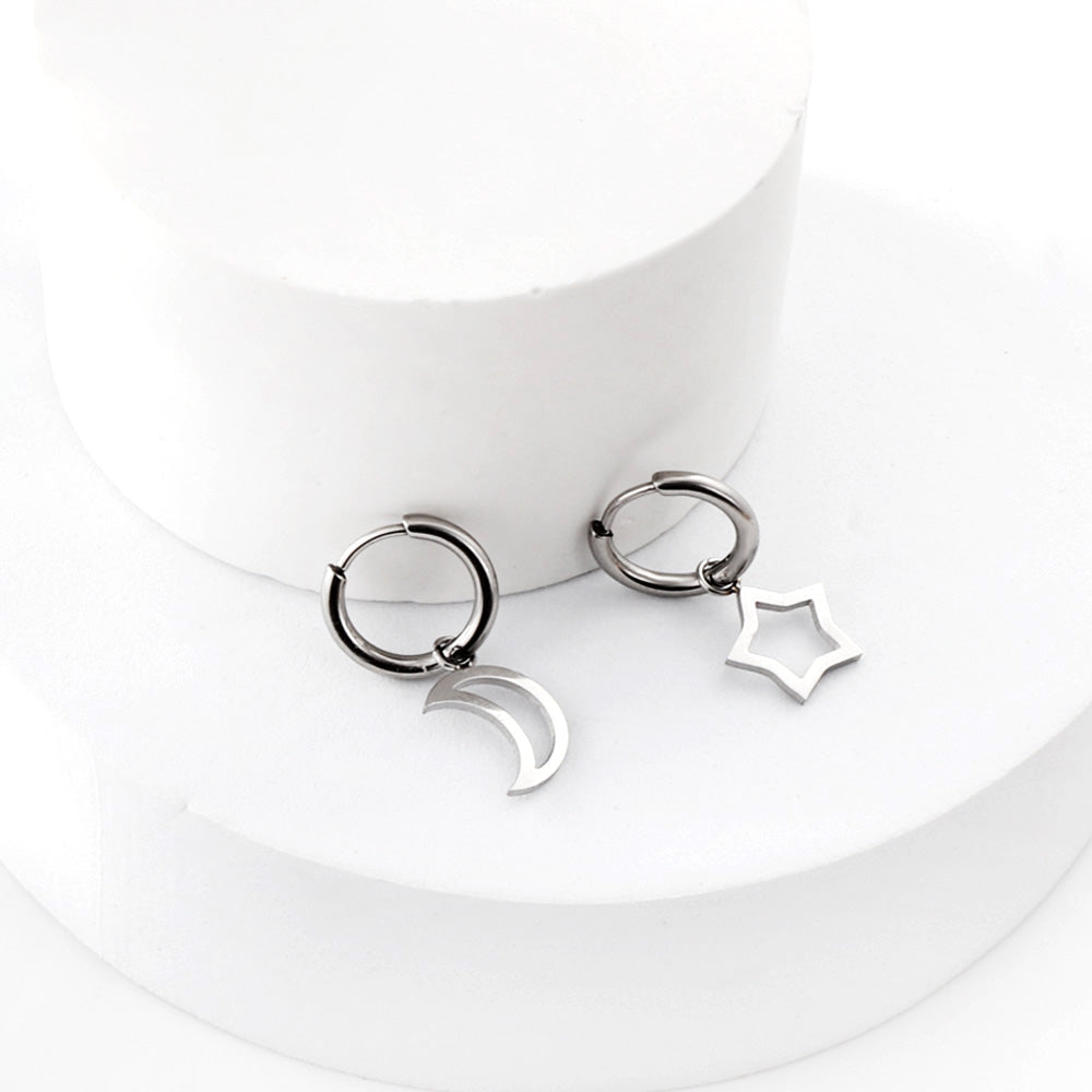 Forge Moon Star Hoops | Waterproof 18k Gold & Silver