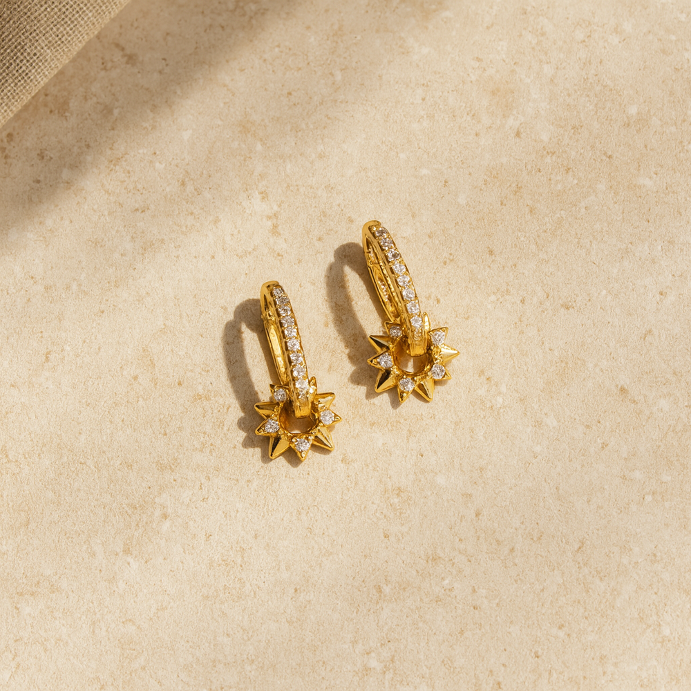 Sun Crystal Hoop Huggies