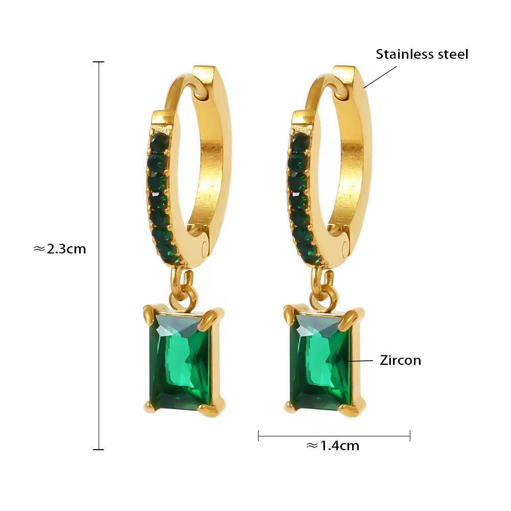 Mira Emerald Green Hoops