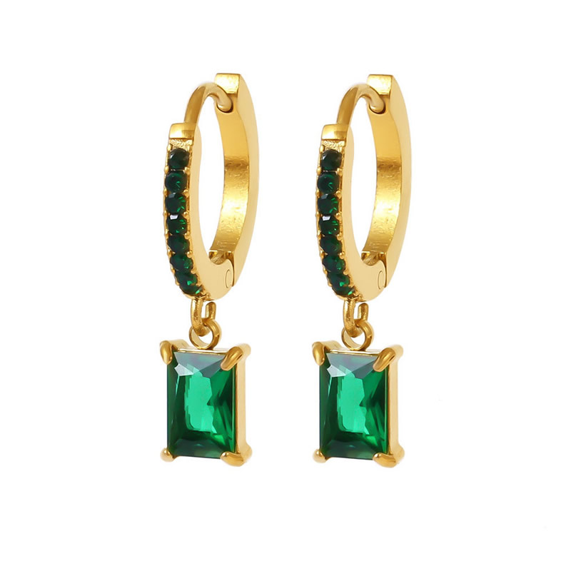 Mira Emerald Green Hoops