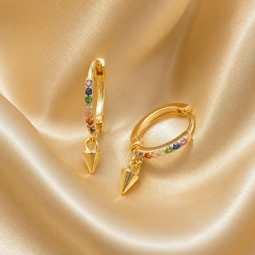 Verona Rainbow Huggie Hoops