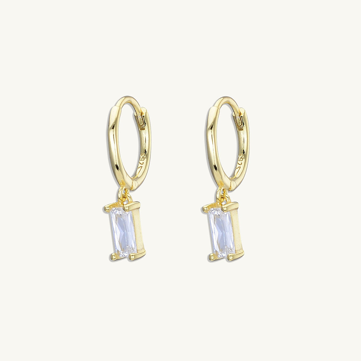 Bliss Baguette CZ Diamond Hoops