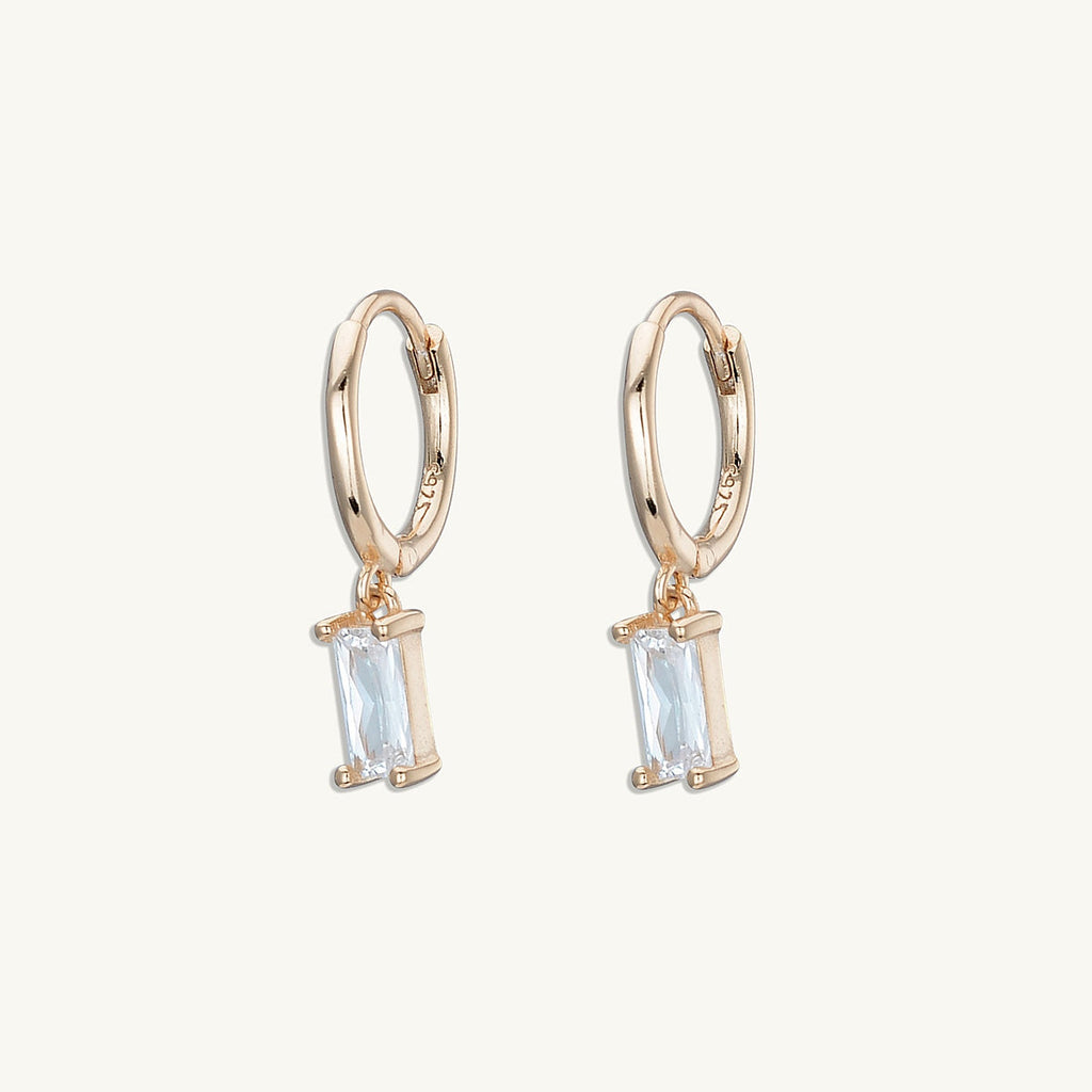 Bliss Baguette CZ Diamond Hoops
