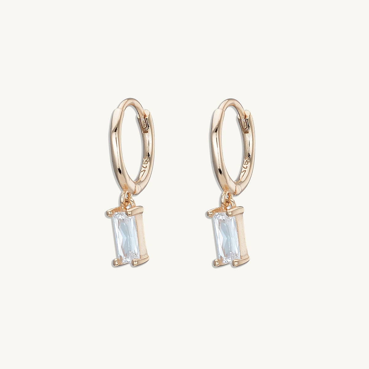 Bliss Baguette CZ Diamond Hoops