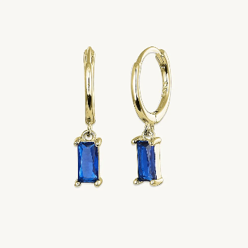 Bliss Baguette Blue Sapphire	Hoops