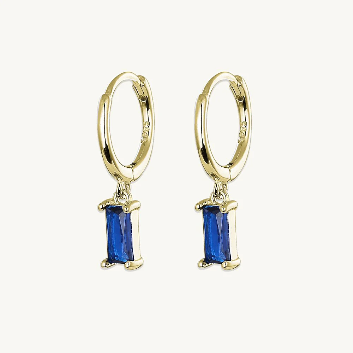 Bliss Baguette Blue Sapphire	Hoops