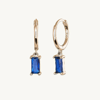 Bliss Baguette Blue Sapphire	Hoops