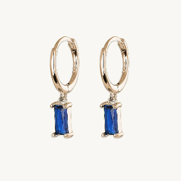 Bliss Baguette Blue Sapphire	Hoops