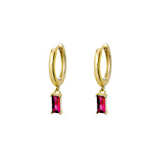 Bliss Pink Baguette Hoops