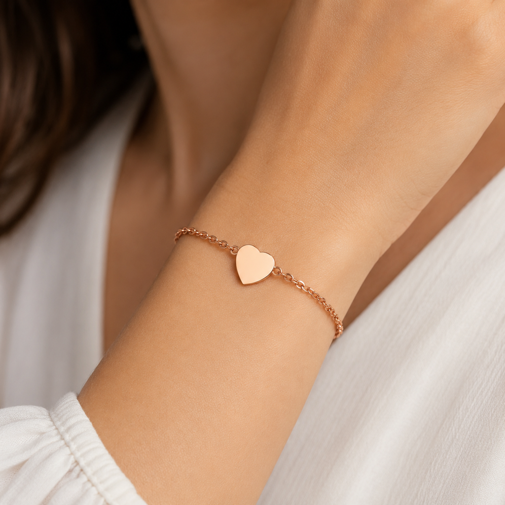 Indie Heart Bracelet | Waterproof 18K Rose Gold