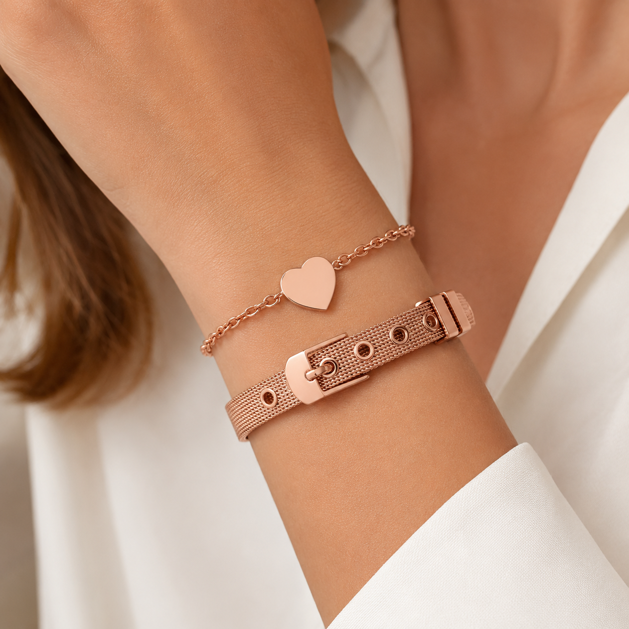 Indie Heart Bracelet | Waterproof 18K Rose Gold