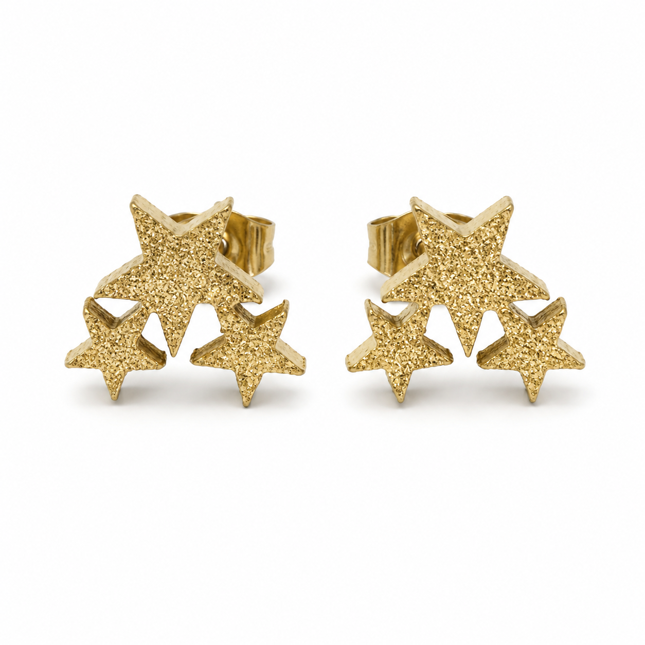 Ashlyn Triple Star Studs | Waterproof 18k Gold & Silver